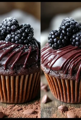 Decadent Dark Chocolate Blackberry Cupcakes