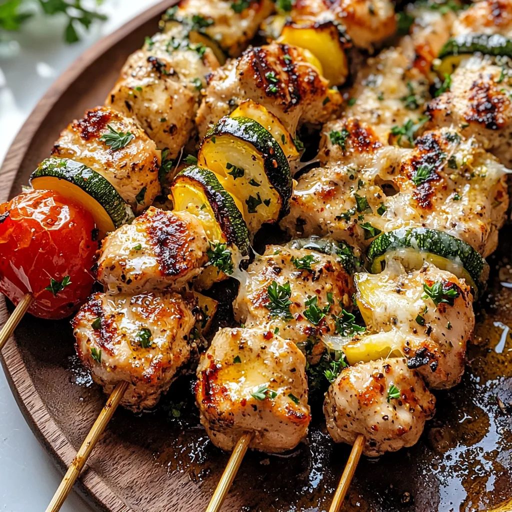 Easy Keto Garlic Parmesan Chicken Skewers Recipe