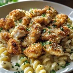 Garlic Parmesan Chicken Bites with Creamy Rotini