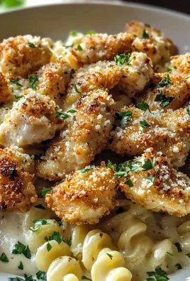 Garlic Parmesan Chicken Bites with Creamy Rotini