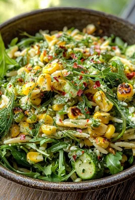 Grilled Corn Orzo Salad with Scallion Dill Dressing