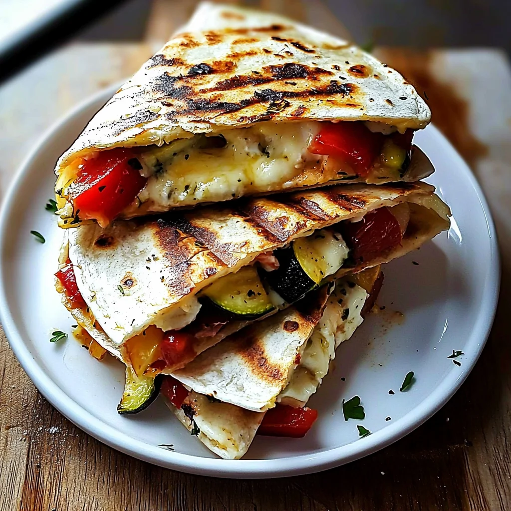 Grilled Mediterranean Veggie Quesadillas