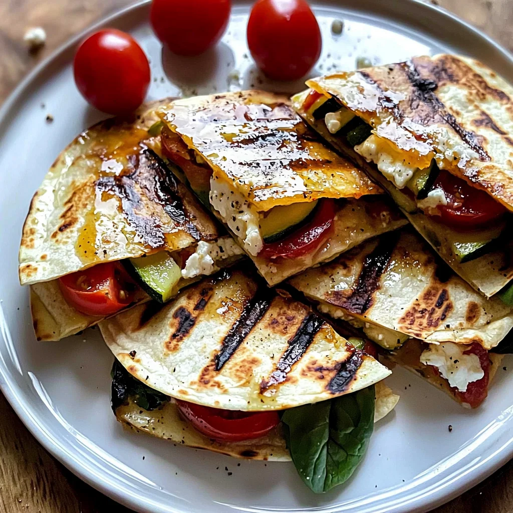 Grilled Mediterranean Veggie Quesadillas