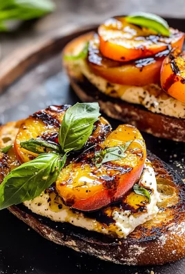 Grilled Peach and Burrata Crostini