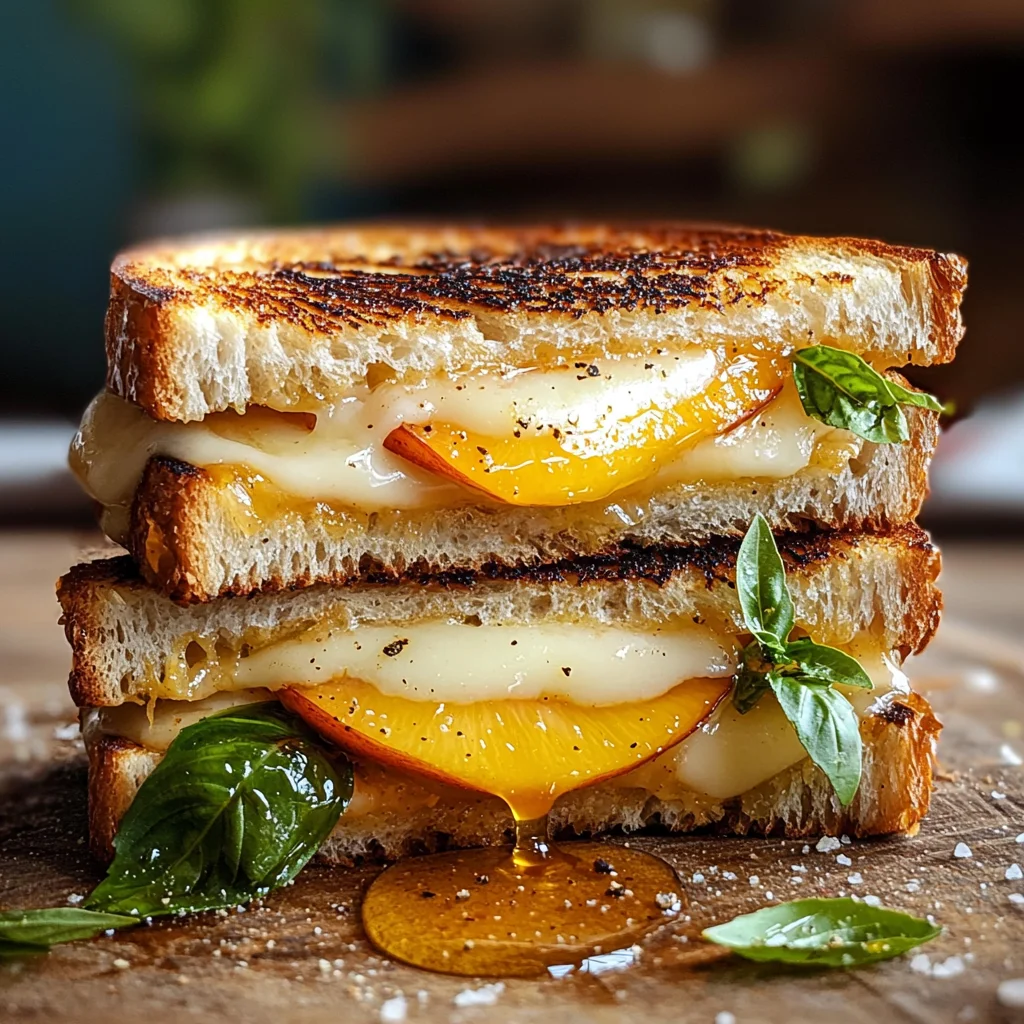 Honey Peach & White Cheddar Grilled Cheese