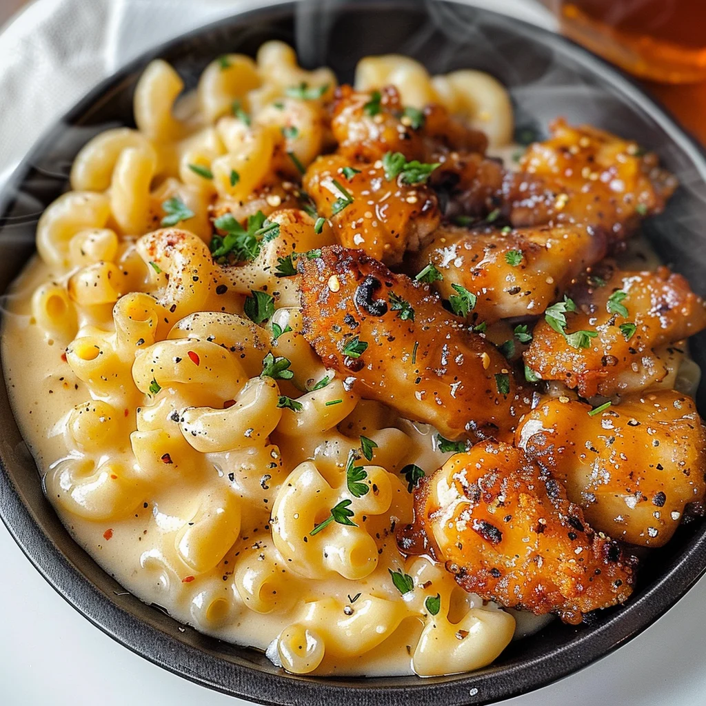 Honey Pepper Chicken Mac and Cheese