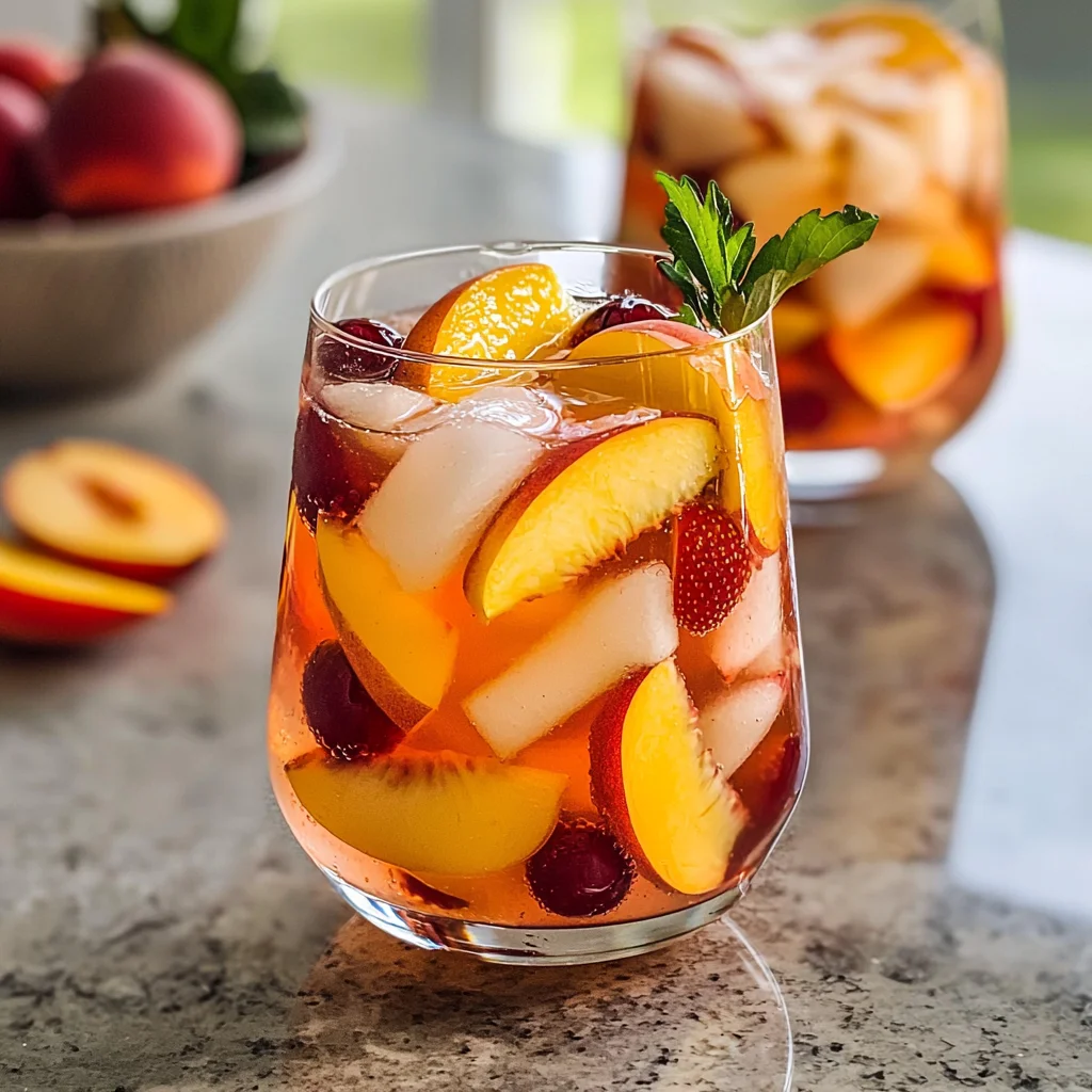 Peach Strawberry Cherry Summer Sangria