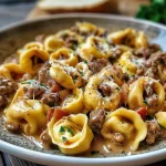 Philly Cheesesteak Tortellini Pasta