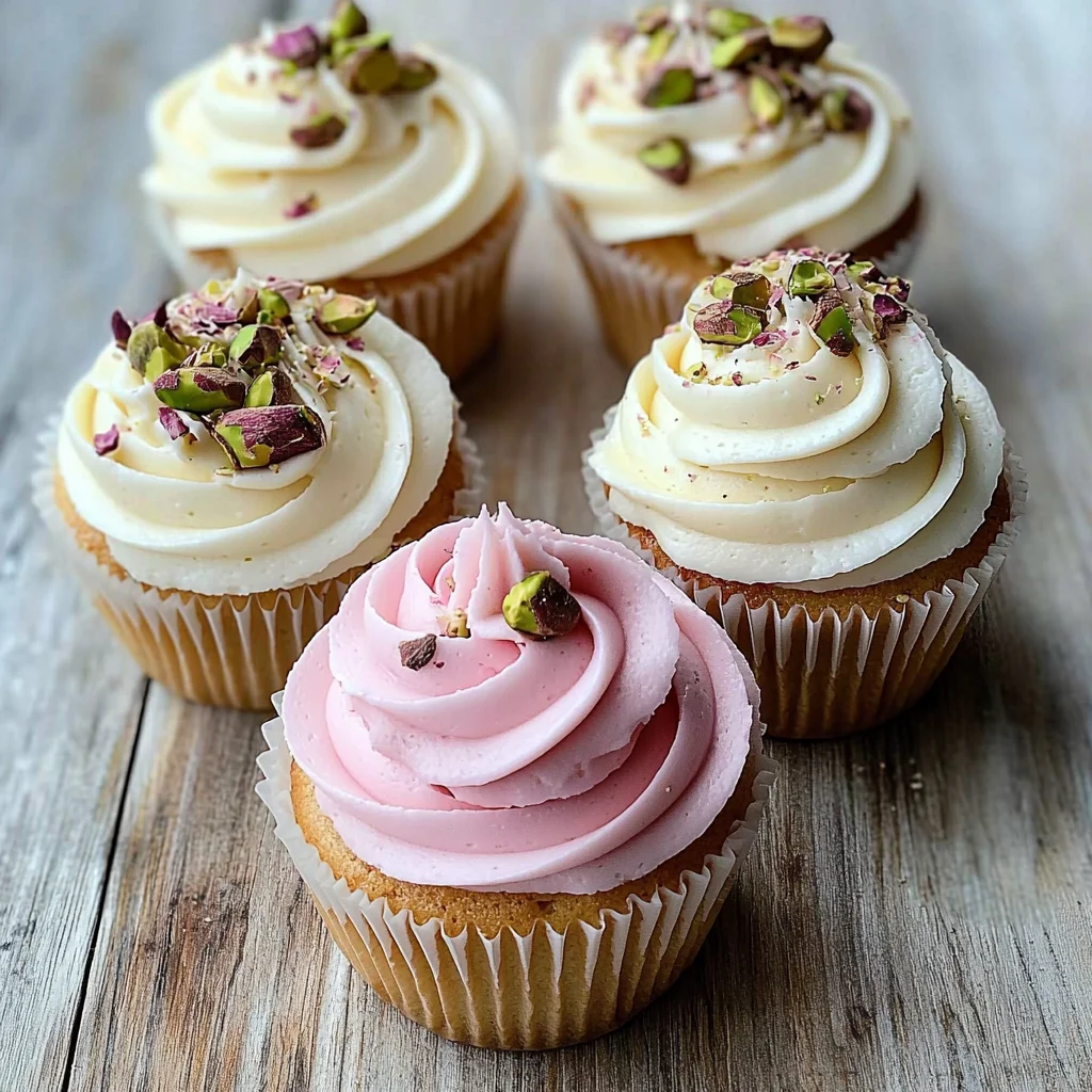 Rose and Pistachio Cupcakes: A Floral Delight
