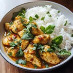 Spiced Coconut Basil Chicken with Rice: A Flavorful Delight