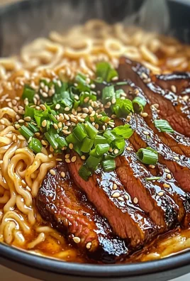 Spicy Korean Ramen with Grilled Beef & Creamy Sauce