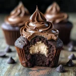 Swirled Chocolate Cupcakes with Creamy Chocolate Filling