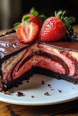 Chocolate Strawberry Swirl Cheesecake