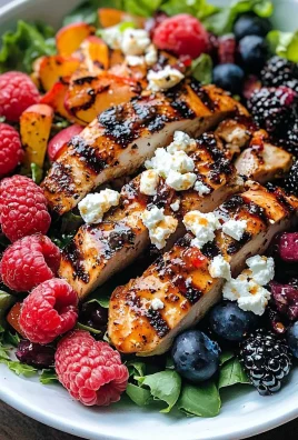 Grilled Berry Feta Chicken Salad with a Sweet Chipotle Dressing
