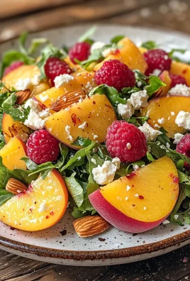 White Peach Raspberry Almond Salad