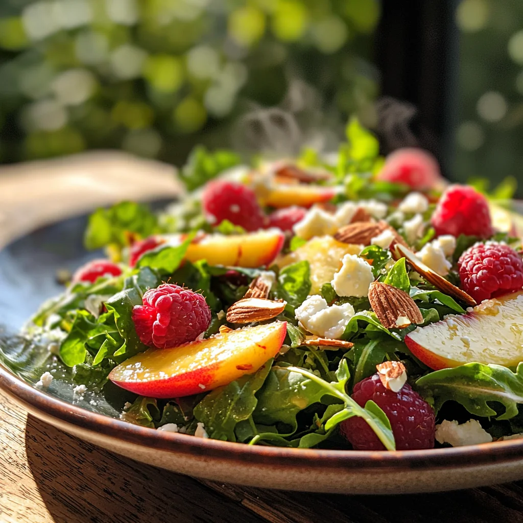 White Peach Raspberry Almond Salad image 3